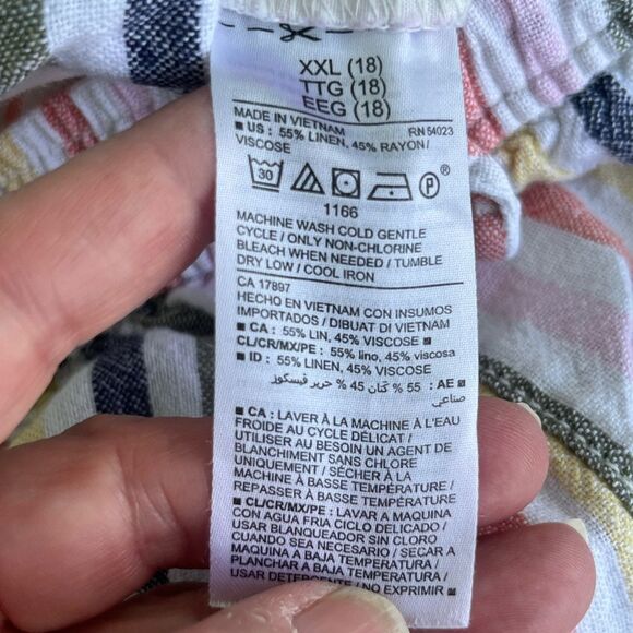 Old Navy Linen-Blend Striped Shorts – Girls Size XXL (18) - Picture 6 of 12